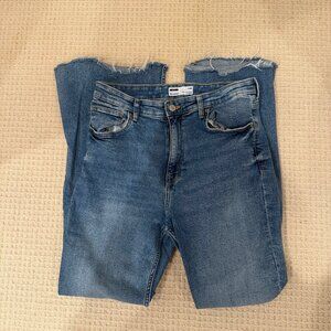 Bershka High Waisted Blue Jeans